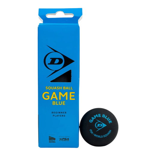 Dunlop Squashball Game Blue (niebieska kropka, szybkość szybka) czarny - 3 piłki w blisterze kartonowym